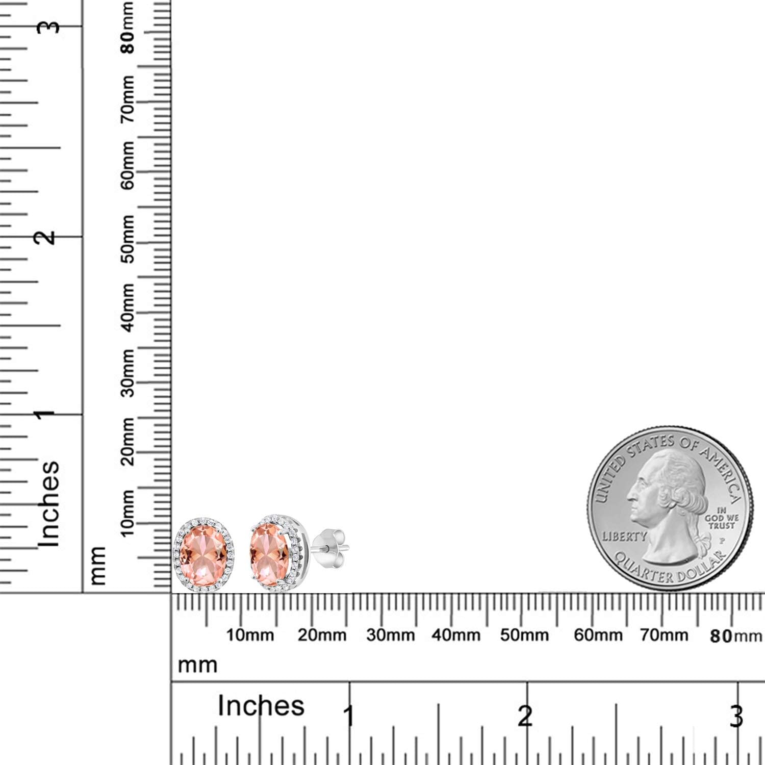 Gem Stone King 3-5 Cttw Gemstone Birthstone Halo Earrings For Women | 9X7MM Oval Cut | 925 Sterling Silver | Fine Jewelry Gifts for Her Mom Women Wife - Image 5