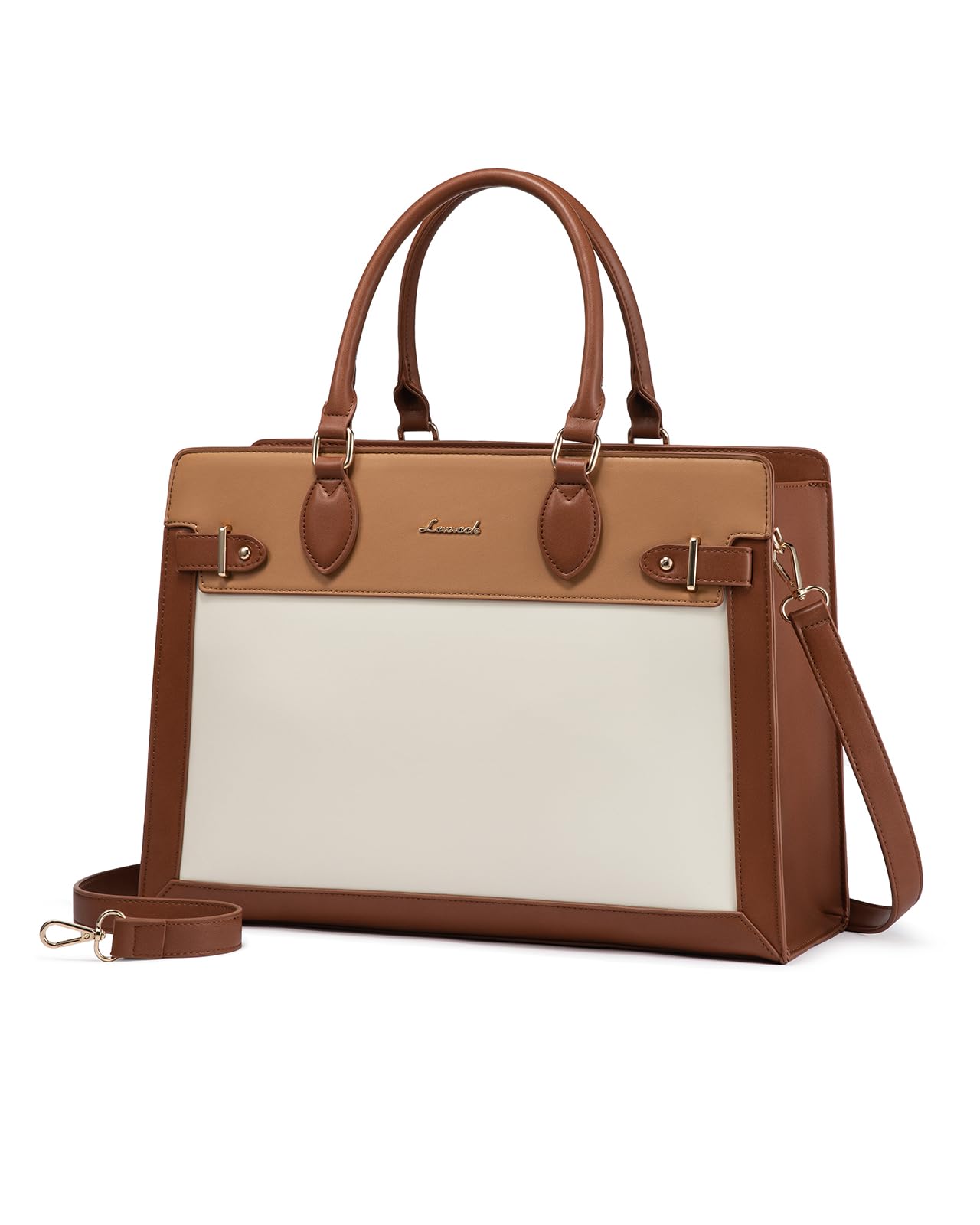 LOVEVOOK Laptop Bag for Women 15.6 Inch Work Tote, Business Computer Briefcase, PU Leather Tote Bag for Teacher, Office Shoulder Tote Purse