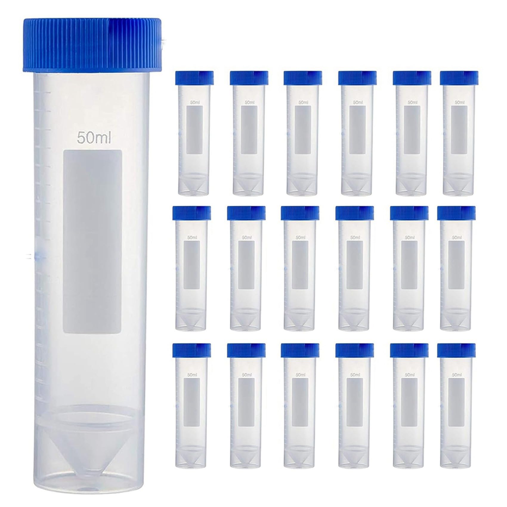 Tubos de Centrífuga Autónomos de 50 Ml, [Paquete de 150] Tubos de Ensayo de Plástico con Tapones de Rosca, Tubos de Ensayo Estériles de 50 Ml con Tapas