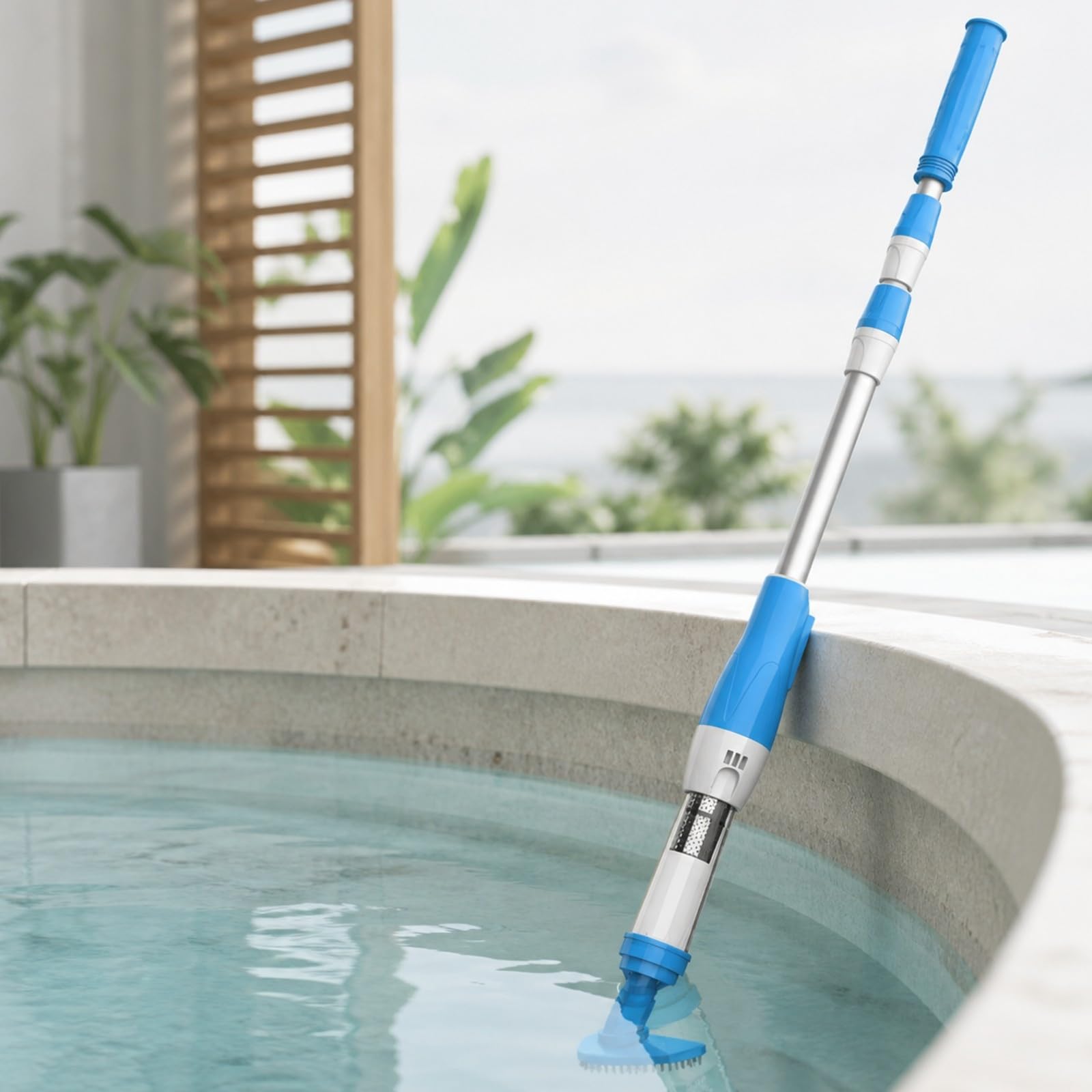 Aspiratore Manuale Impermeabile IPX8 | Aspiratore per Piscina a Batteria, Subacqueo, Idromassaggio, 296