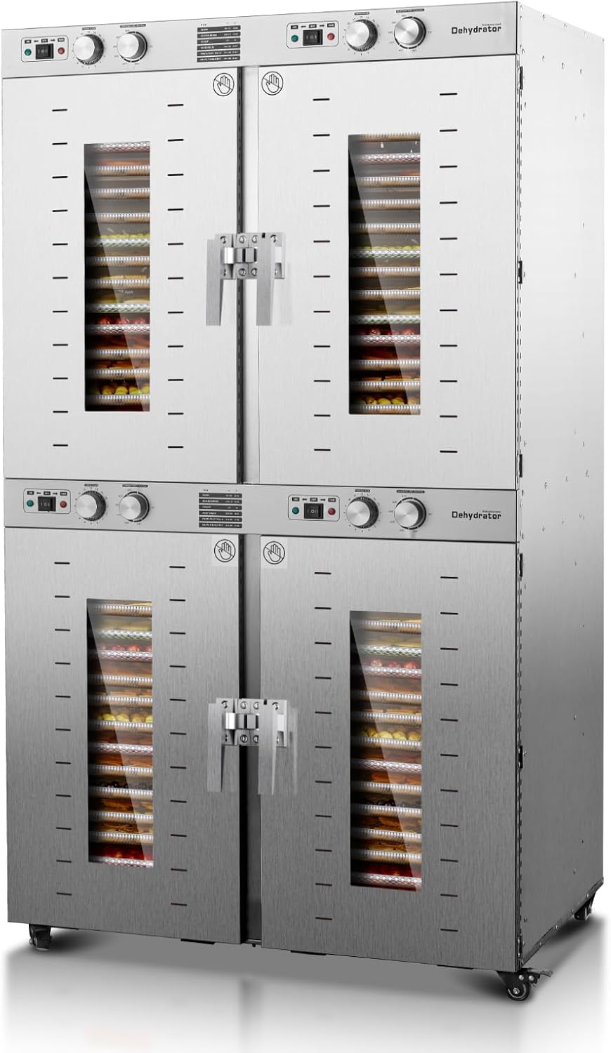 Industrial Food Dehydrator 88 Trays, 150FT² Large Industrial Dehydrator, 7400W No Plug Commercial Meat Dryer, 120V Singlecord Use Beef Jerky Maker Food-Dryer（Truck Delivery）