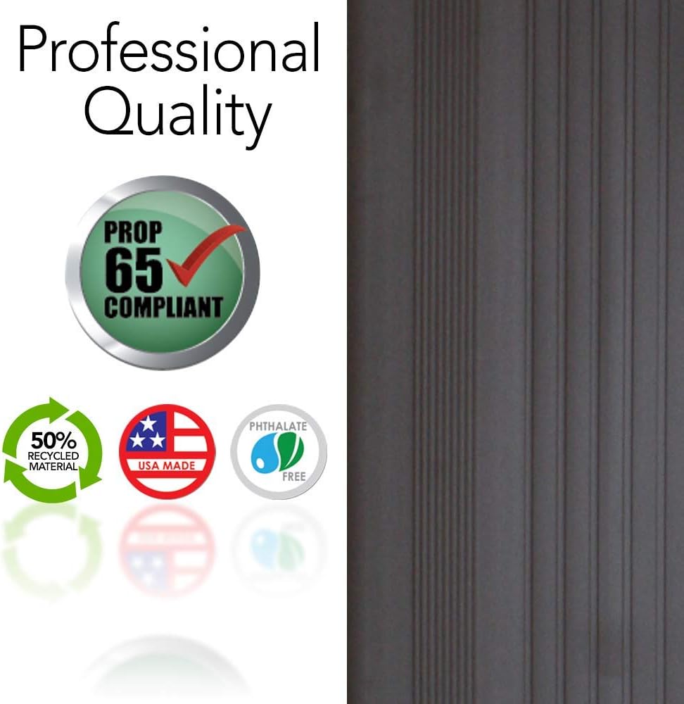 Buy 1 get 1 Resilia Indoor Vinyl Stair Tread Mat - Slip-Resistant Runner for Square Steps, Grips Tile, Wood, Concrete, Laminate, Floor Protector, Black, 24 Inches x 9 Inches, Case of 18