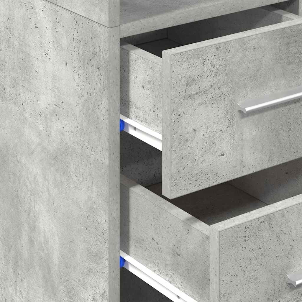 vidaXL Mobile Sottile Grigio Cemento 30x42,5x225 cm in Truciolato