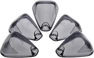 5pcs Cab Marker Light Smoke Cover, Cab Roof Running Light, Top Light for 1999-2016 Ford F150 F250 F350 F450 F550 F650 F750 E150 E250 E350 E450 Super Duty Pickup Trucks (Only Cover)