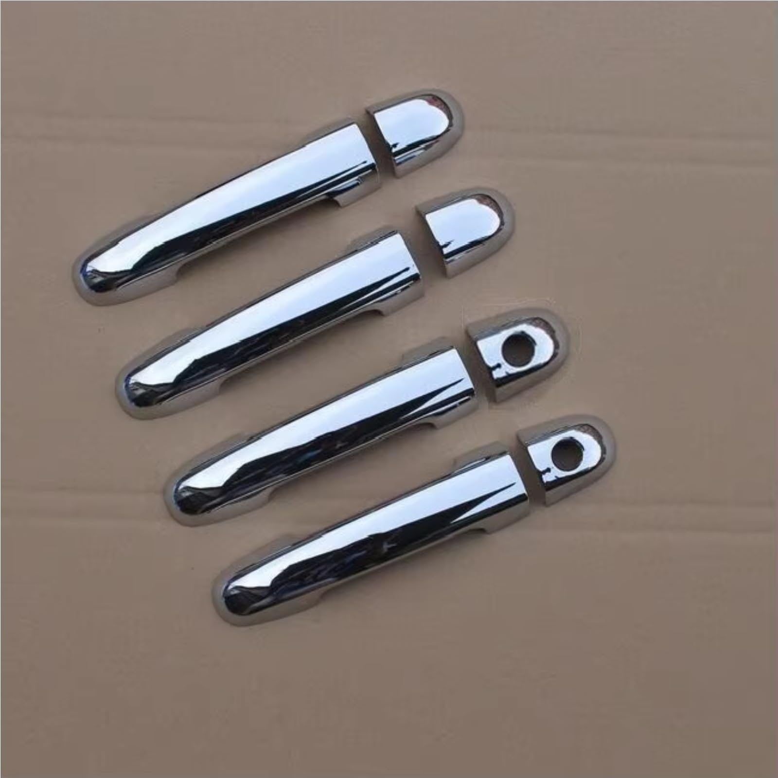 DSPOLIMV Outer Door Handle Cap Compatible with Hyundai for I30 2007-2011 FD 2008 2009 2010 Chrome Carbon Fiber Car Door Handle Cover Trim Stickers Overlay(Silver 1 Keyhole)