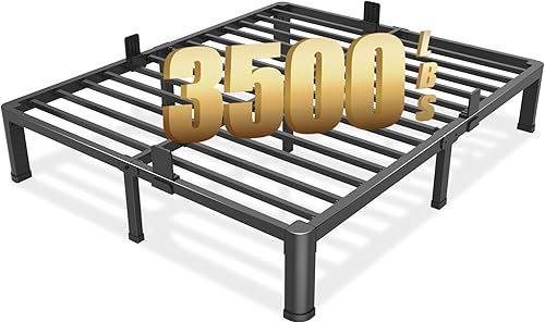Miniatura 14 de FUIOBYVV Marcos de Cama Individual con Patas de Esquinas Redondeadas, 14 Pulgadas de Alto, 3500 Libras, Marco de Cama de Plataforma de Metal Extra