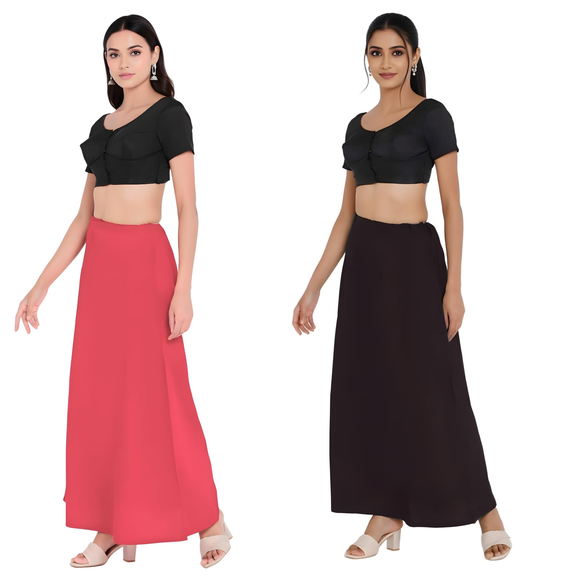 Manoj's Women's Cotton Saree Petticoat Combo Pack, Yellow and Blue, Free Size Readymade Underskirt with Drawstring, Pack of 2-picture-48