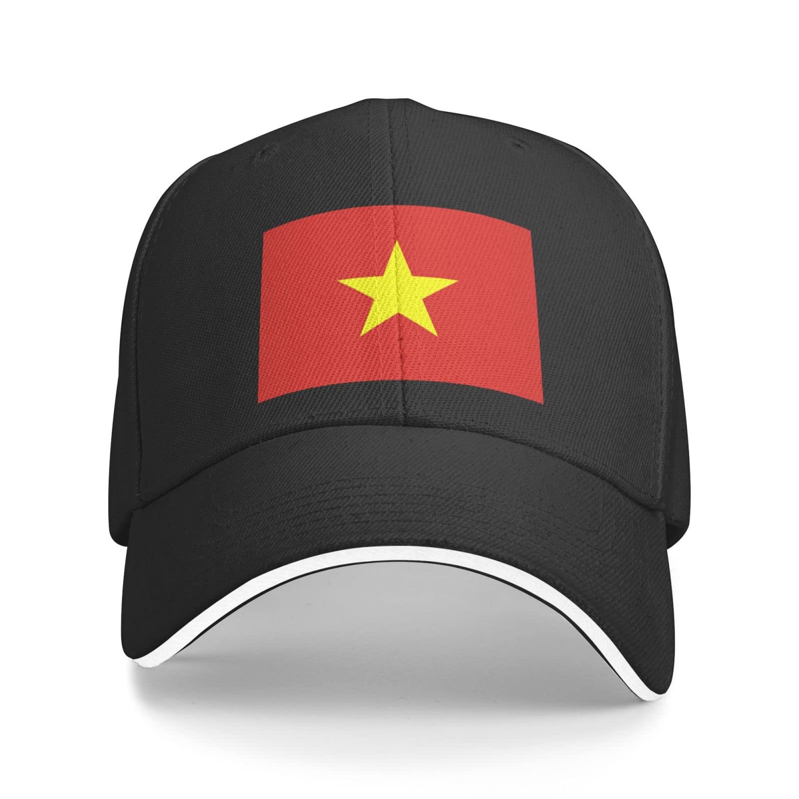 Classic Baseball Vietnam National Flag Caps Unisexblack Polyester Baseball Sandwich Vietnam National Flag Hats