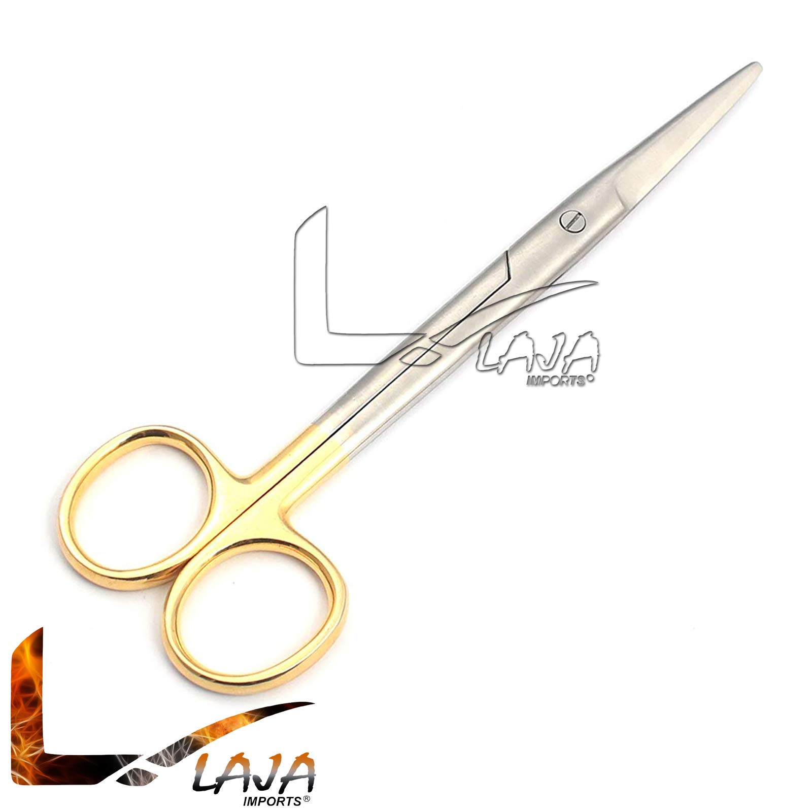T/C MAYO SCISSORS 6.75' STRAIGHT WITH TUNGSTEN CARBIDE INSERTS SURGI VETERINARY INSTRUMENTS WITH GOLD HANDLE (LAJA IMPORTS BRAND)