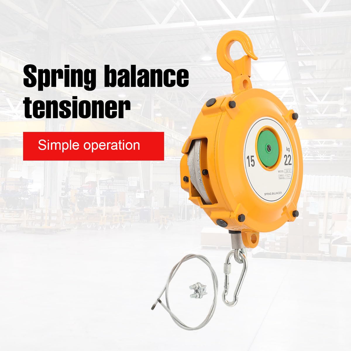 Federzug Balancer 15-22kg Spring Balancer 1.5m Drahtseil Haken Werkstätten Selbsthemmung
