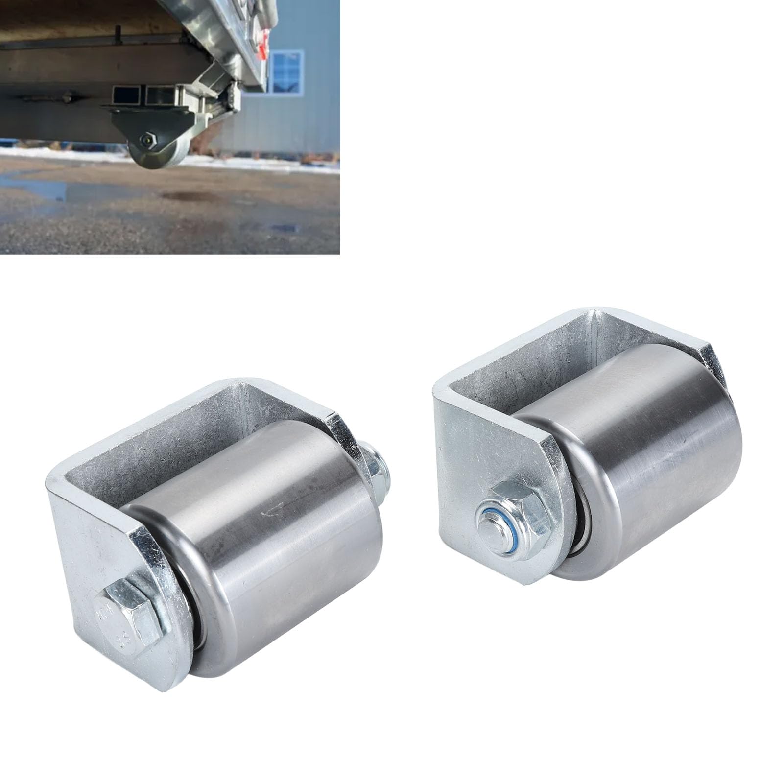 Rodillos de acero soldados de 2 pulgadas en rodillos de acero para cargas pesadas ruedas Skid para remolque Micro Mini Rodillos 2 Piezas Ralla para Empalme de Grasa Proteger el marco