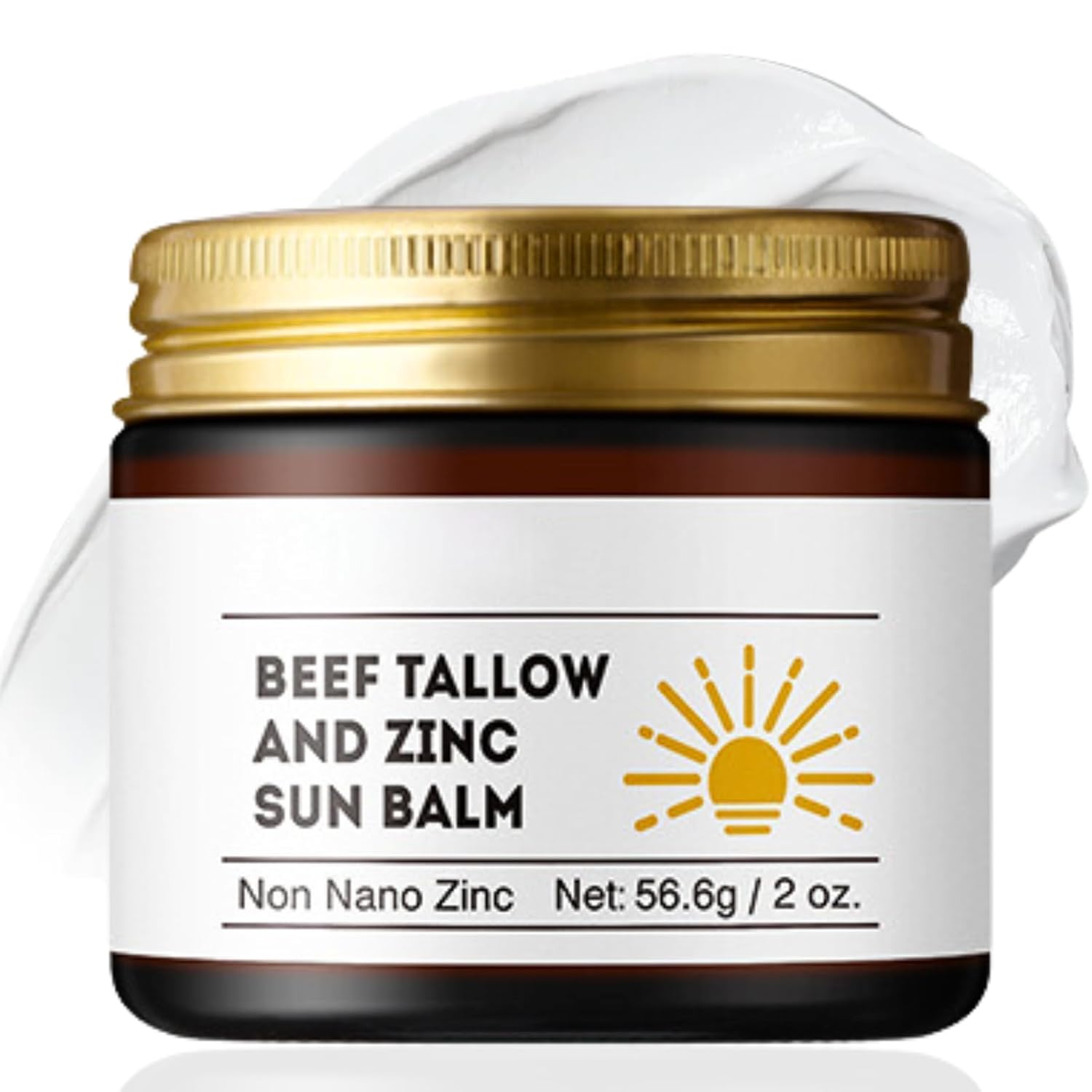 Beef Tallow and Zinc Sun Balm- Beef Tallow for Skin - Beef Tallow Balm for Face & Body Care - Grass-Fed, All-Natural Sunscreen Face Moisturizer - Deeply Moisturizing Smooth for All Skin Types