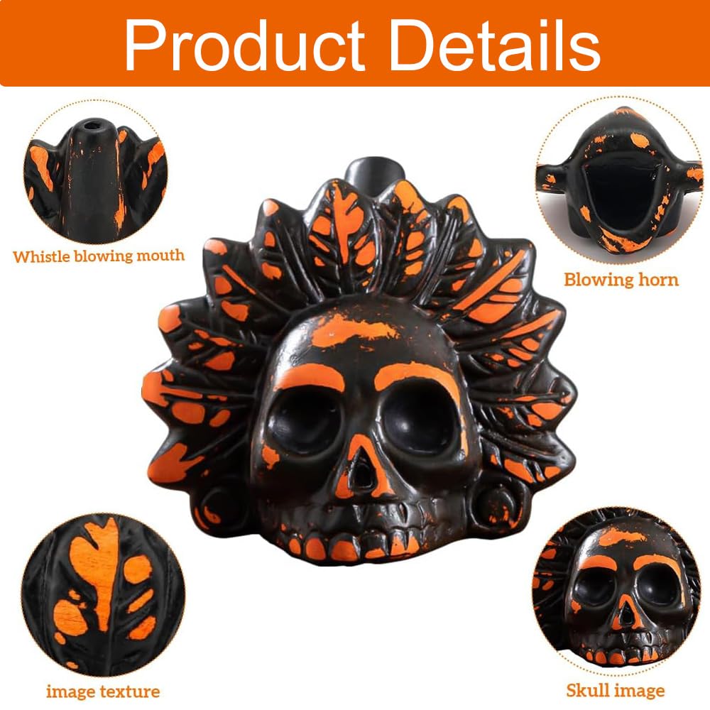 Aztec Death Whistle, 126 dB+ Human Screaming Sounds, Halloween Theme Party Skull Human Loud Screaming Aztec War Whistle - Image 3
