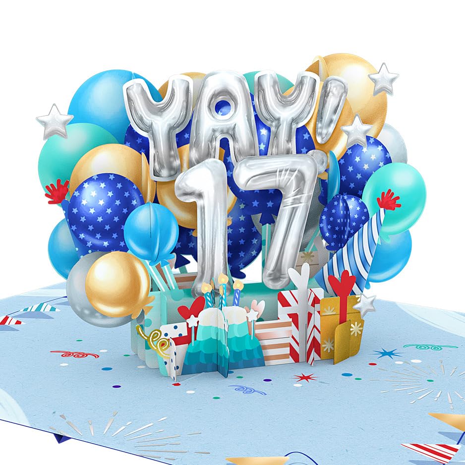 Amazon.com : Liif Happy 17th Birthday Card For Boys, Son, Him, Nephew, Teenager, 3D Greeting Pop Up Birthday Card for 17 Years Old - Blue, Balloons, Party | With Message Note & amazon-com-liif-happy-17th-birthday-card-for-boys-son-him-nephew-teenager-3d-greeting-pop-up-birthday-card-for-17-years-old-blue-balloons-party-with-message-note