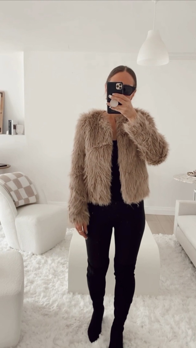 ジャケット・アウター argue WOOL SHAGGY SHORT JACKET COAT JAKAWIN Faux Fur Coat Cropped Fur Jacket Short Shaggy Coats for