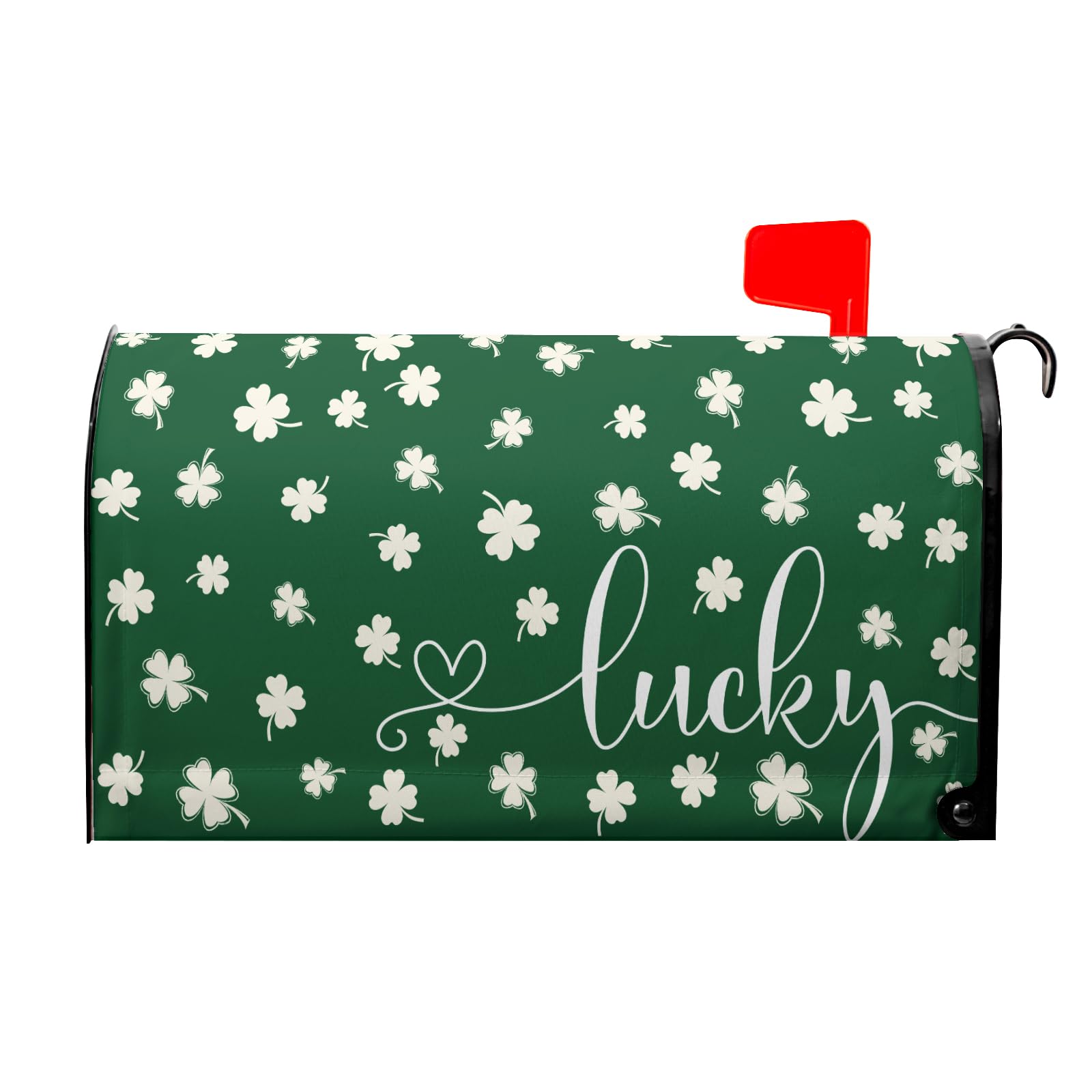 Happy St Patricks Day Mailbox Covers Magnetic Large Size 25X21 Inch St. Patrick's Day Shamrock Clover Mailbox Cover Welcome Lucky Green Clovers Decor Post Letter Box Wrap for Home Irish Garden Yard