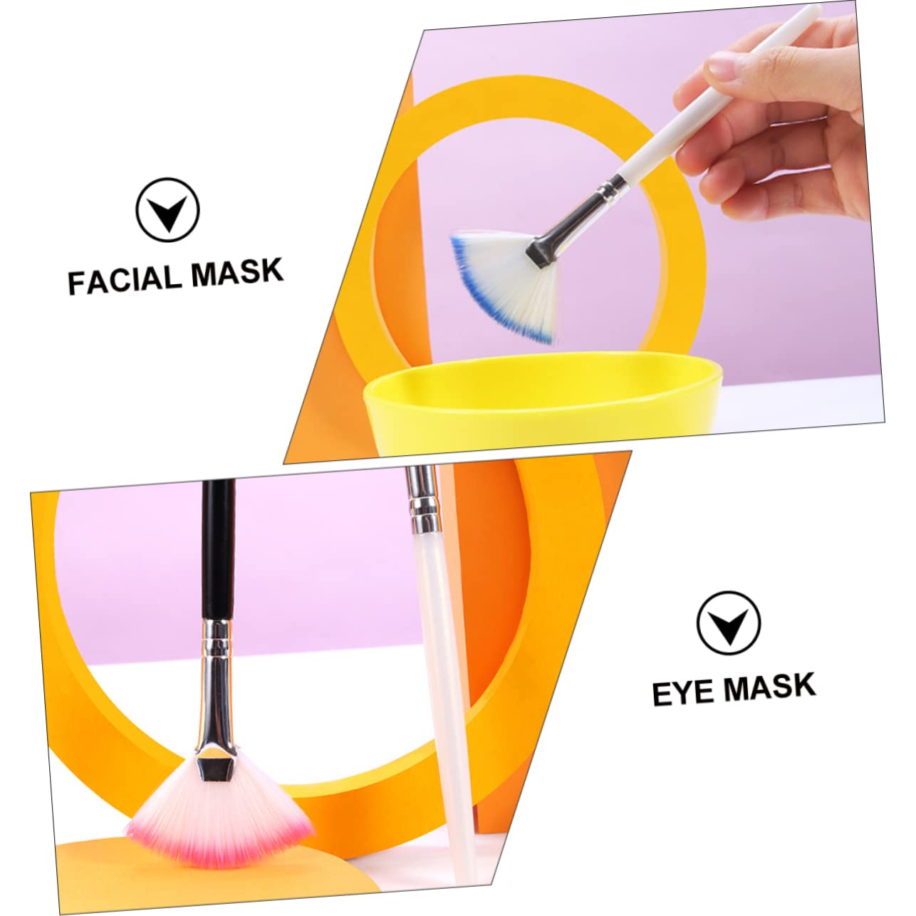 Healeved 24pièces Pinceaux Applicateurs De Masque Visage Fan-shaped Avec Outils De Et Réutilisables