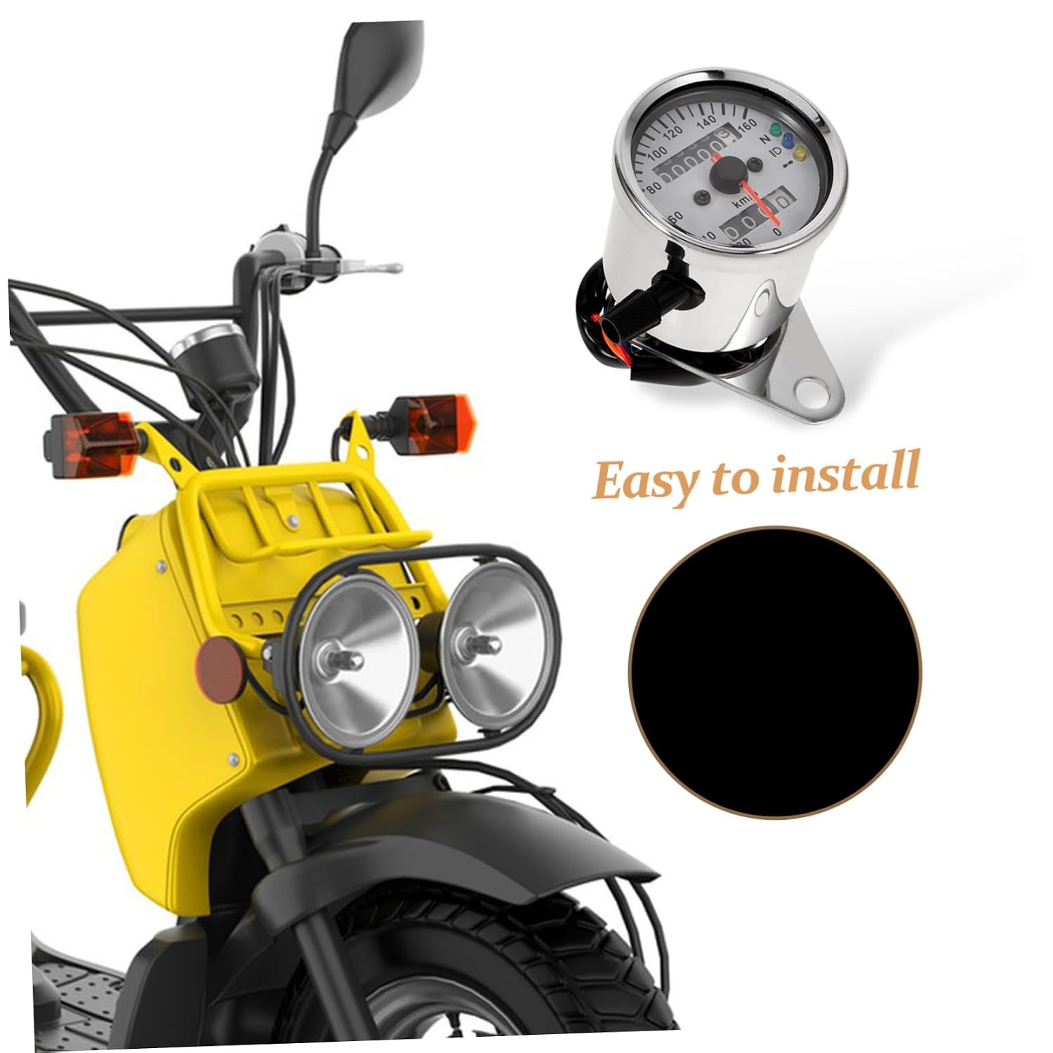 ABOOFAN LED Dual Odometer for Motorcycle Vintage Speedometer Gauge Readings High Reliability Motorcycle Accessory for Riders and Enthusiasts