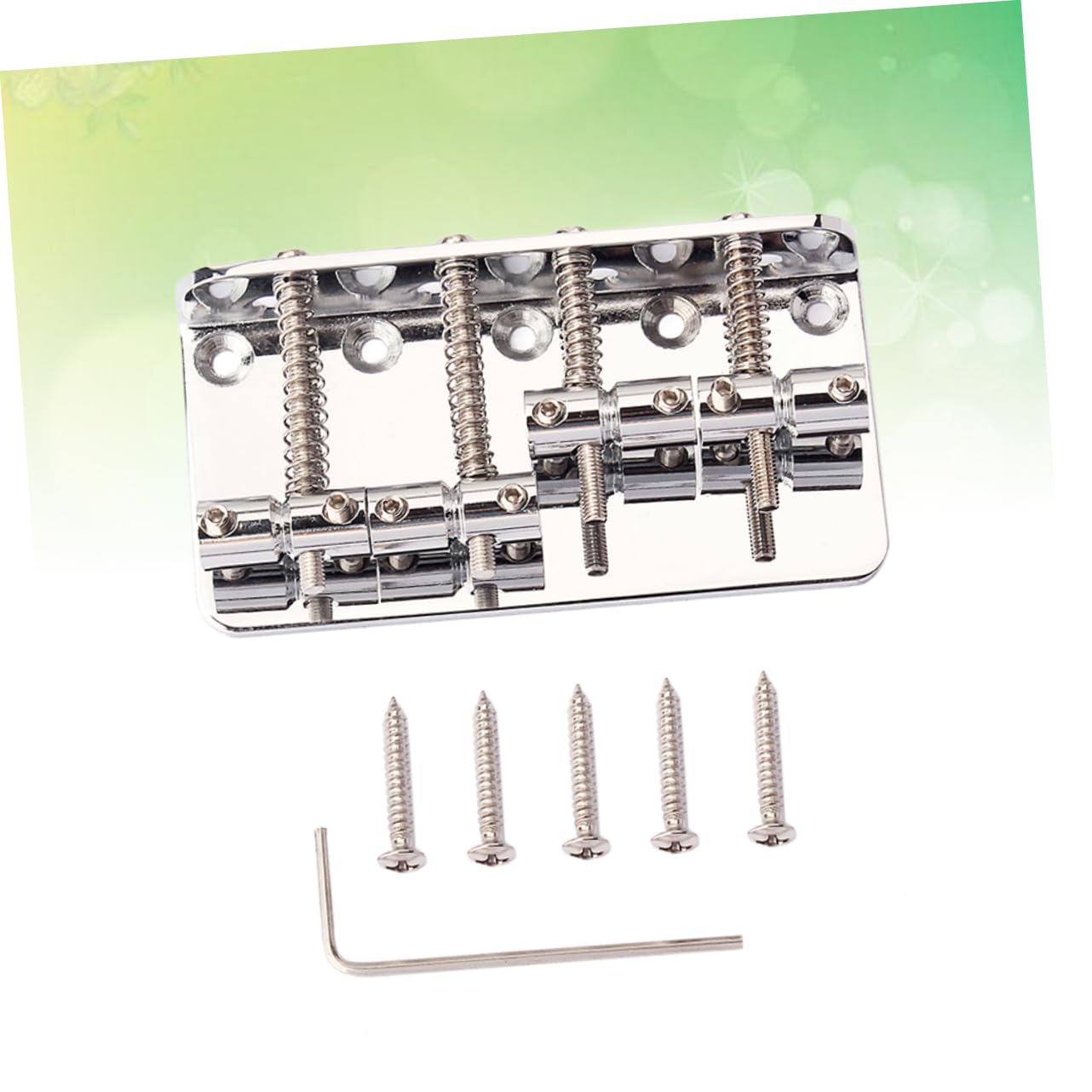 CIMAXIC Ga1019 Bass String Bridge Replacement 4 String Guitar Bridge with 5 Screws Height Adjustable for Sweet Sound