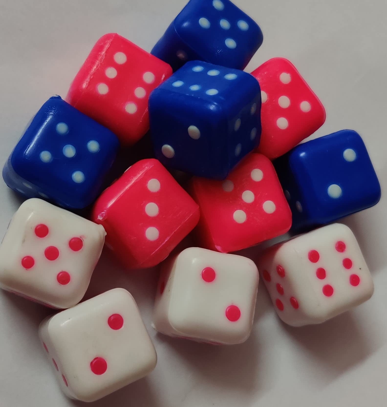 PMK E Store Six Sided 16mm Very Big Size Multi Color Dice or Die for Playing Board Games and Poker Chip Set Games||Playing dice Big Size|| Pack of (Pack of 6)