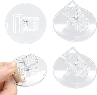 4 Pack Shower Curtain Clips, Windproof Shower Splash Guard，Self Adhesive Shower Curtain Holder for Inside Shower Splash Water Wall,Clear