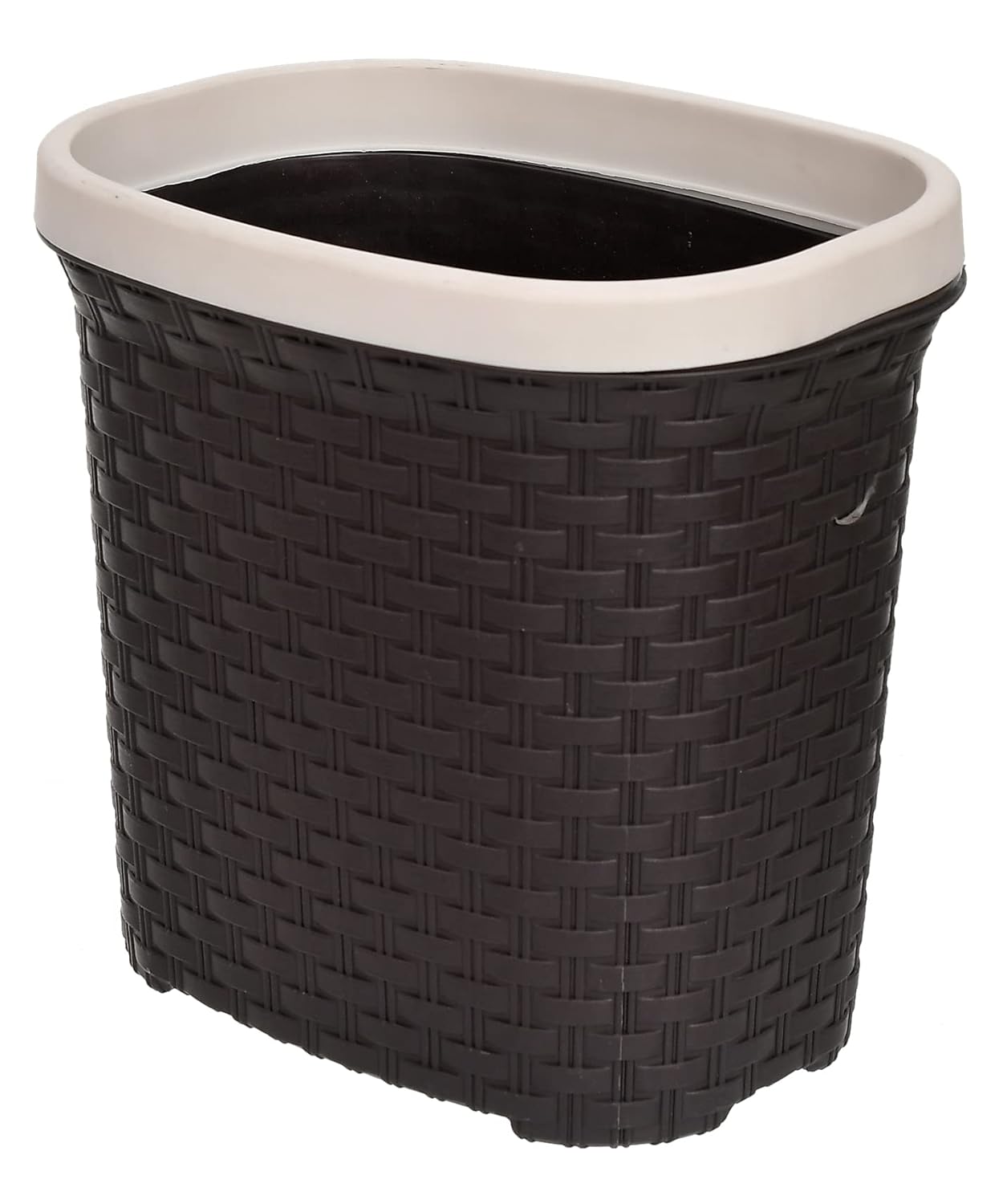 Kuber Industries Multiuses Plastic Open Dustbin For Home, Kitchen, Office, Bathroom, 7 Litre (Brown)-47KM0716 Kuber Industries Multiuses Plastic Open Dustbin For Home, Kitchen, Office, Bathroom, 7 Litre (Brown)-47KM0716