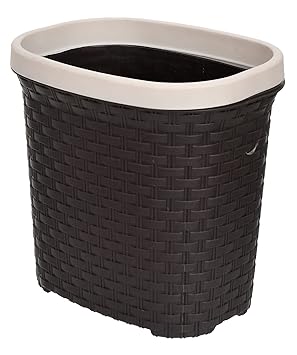 Kuber Industries Multiuses Plastic Open Dustbin For Home, Kitchen, Office, Bathroom, 7 Litre (Brown)-47KM0716 - image, photos