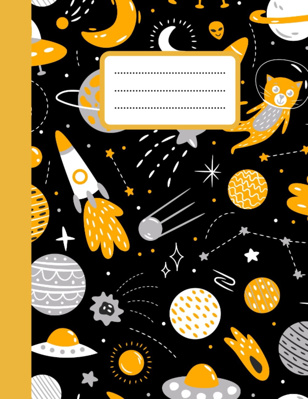 Space Theme Notebook Journal, Ruled Sketch Book Notepad Diary Memo Planner, A4 Size & 120 Sheets: Space Theme Notebook for Kids