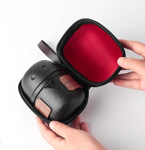 Miniatura 6 de Juego de mini tetera de cerámica de viaje, tetera china de kung fu, 1 olla 2 tazas de taza de té de porcelana con diseño de pingüino lindo con