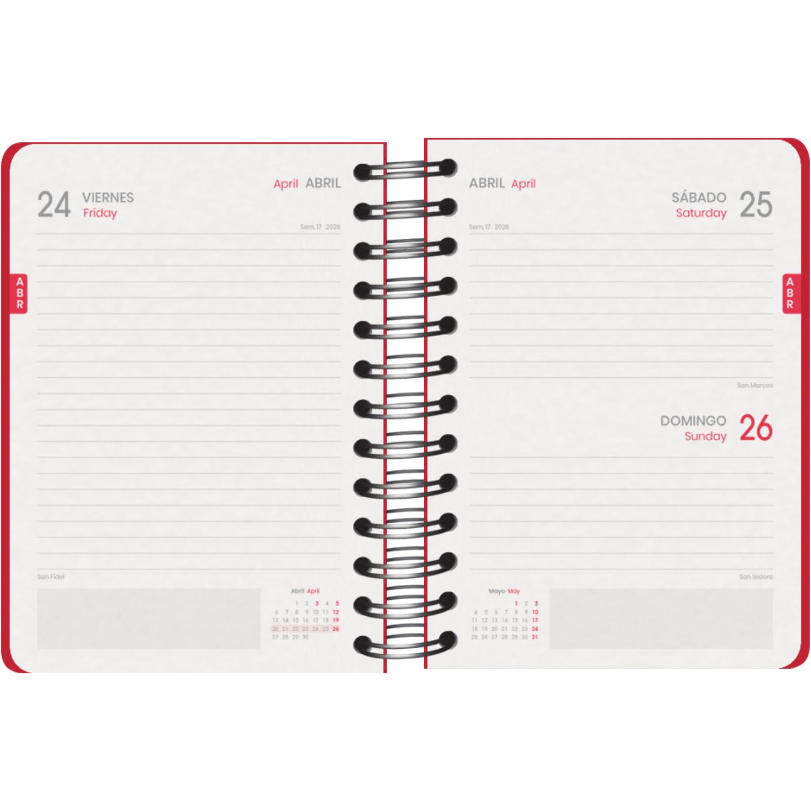 Dohe, School Planner 2025 2026, Day per Page, A6 Size (12x17 cm), Spanish and English, September to June - Image 2