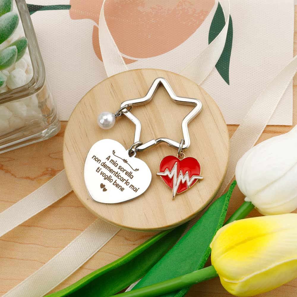 BOMEON Regali Da Fare Alla Sorella,Regali Sorella,Portachiavi Sorella,Regalo Per Sorella Maggiore,Regalo Sorella Compleanno,Idee Regalo Sorella Natale