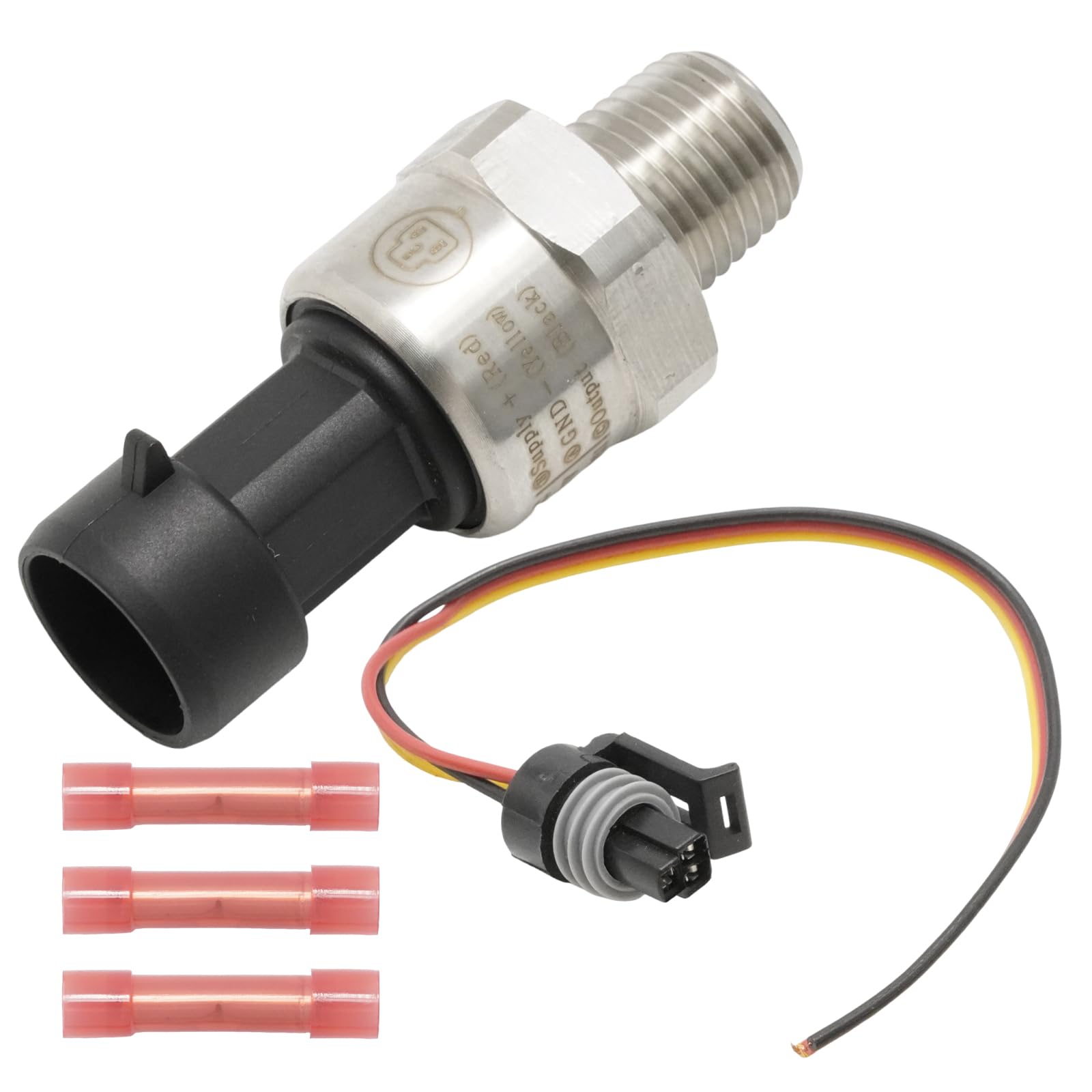 Hoypeyfiy 150 Psi Oil Fuel Pressure Sensor Transducer with Harness Kit, 1/4" NPT Thread Stainless Steel, Replacement for Oil Air Fuel Gas Water-image-8