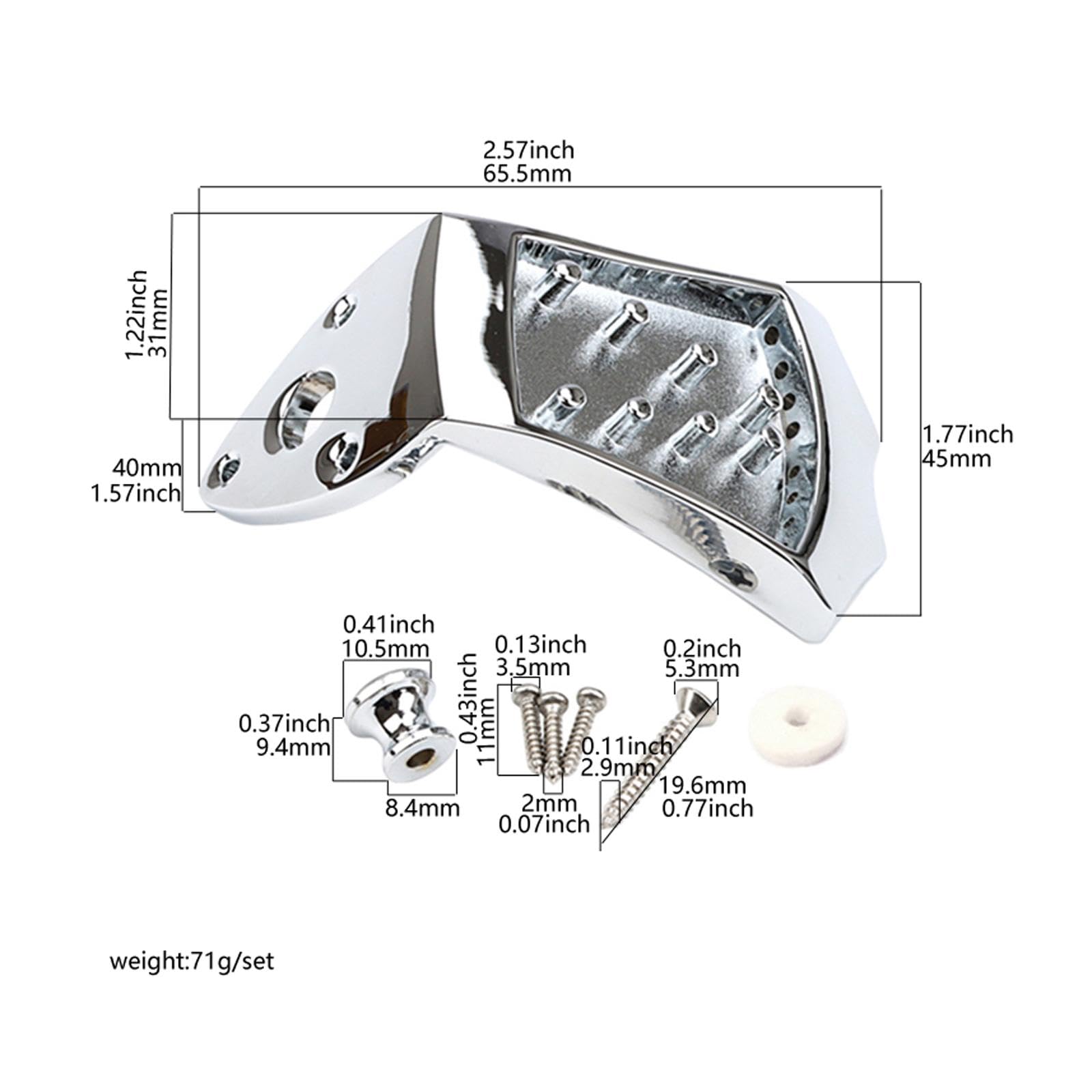 Dreieckiger Mandolinen Saitenhalter Aus Metall, Einfache Montage,