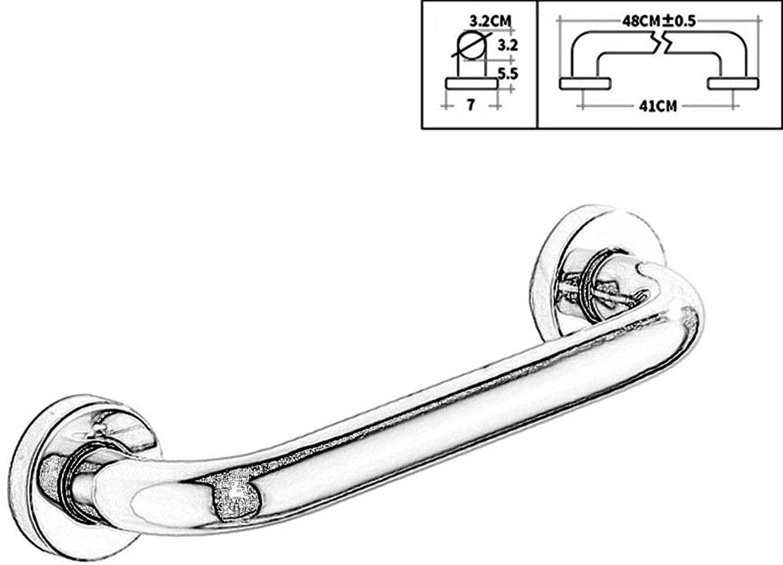 Maniglie per Doccia, ausili per WC, corrimano di Sicurezza Senza Barriere in Bagno, Barre di Supporto di Sicurezza, tiranti di Supporto Antiscivolo per disabili, Adatto per Hotel, corridoi,