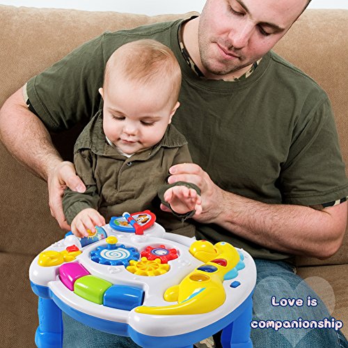 HOMOFY Homof Baby Toys Musical Learning Table 6 Months Up-Early Education Music Activity Center Game Table Toddlers, Infant, Kids Toys for 1 2 3 Years Old Boys & Girls- Lighting & Sound Gifts - Thumbnail 3