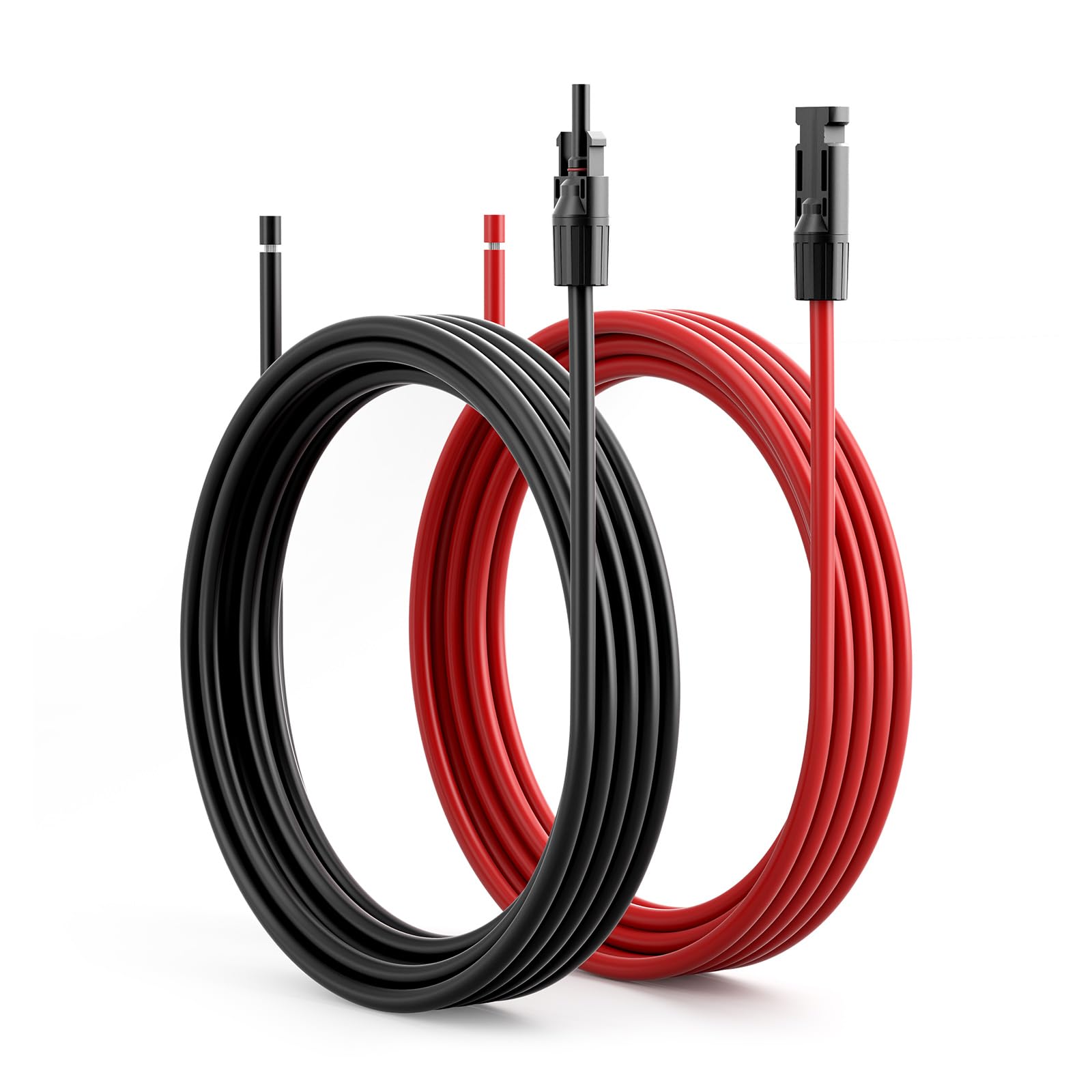 Cavo di prolunga per pannello solare da 6 m, 10 AWG (6,1 m rosso + 6,1 m nero) con connettori maschio e femmina, cavo fotovoltaico impermeabile IP68 per casa, barca, camper sistemi solari