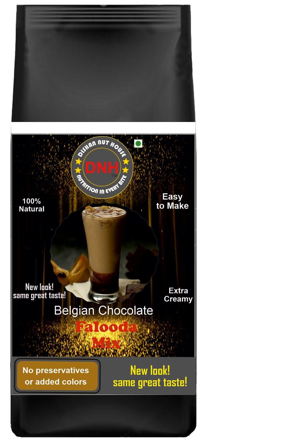 DISHAN NUT HOUSE Flavored Falooda | Instant Falooda Mix | Easy to Make Mix it with Milk (Pack of 1, Chocolate)