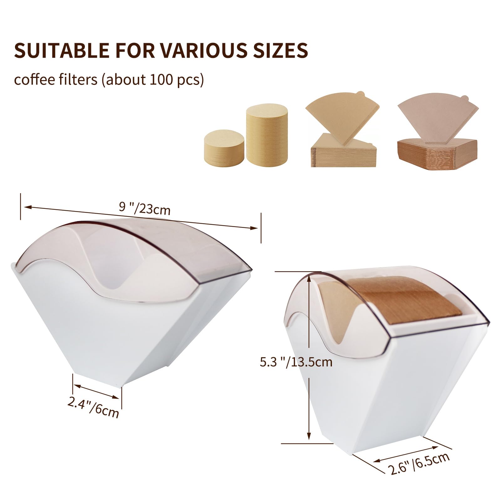 Porta filtro caffè per organizer e accessori per stazioni caffè (bianco)