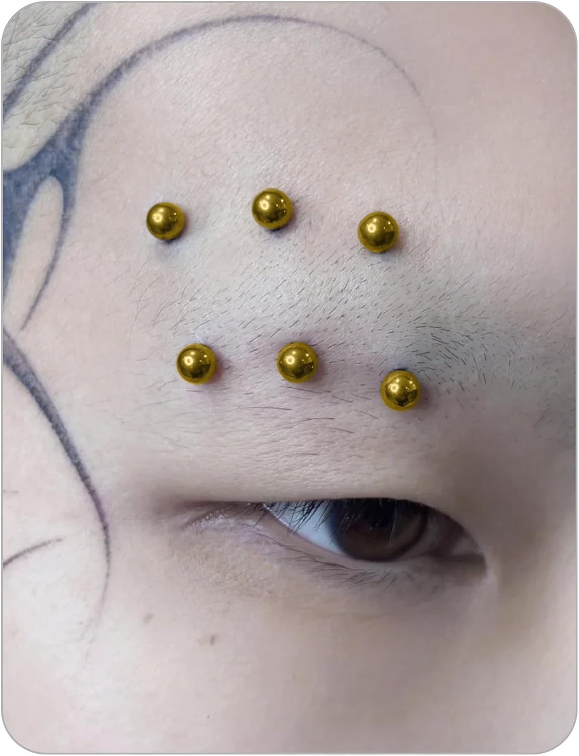 Oufksiyy 18G 16G Internal Thread Eyebrow & Rook Piercing Jewelry Surgical Steel Double Gem Eyebrow Piercings Rings Gold Silver Curved Barbell Eyebrow Ring Vertical Labret Lip Jewelry 6m 8mm 10mm - Image 4