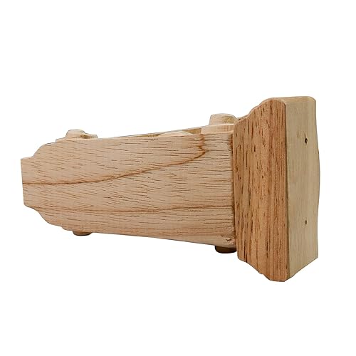 Miniatura 5 de Woogim 2 piezas de madera de goma tallada ménsula de 2 pulgadas de alto x 3.15 pulgadas de ancho x 5.78 pulgadas de alto estilo europeo para