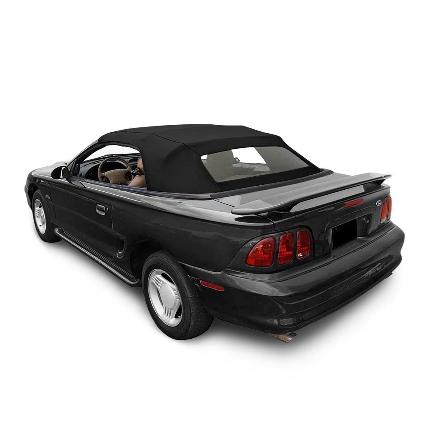 Convertible Soft Top Replacement for 19942004 Mustang Complete Convertible Top Combo With Heated Glass Rear Window Sailcloth Vinyl OEM Style Black product thumbnail 6