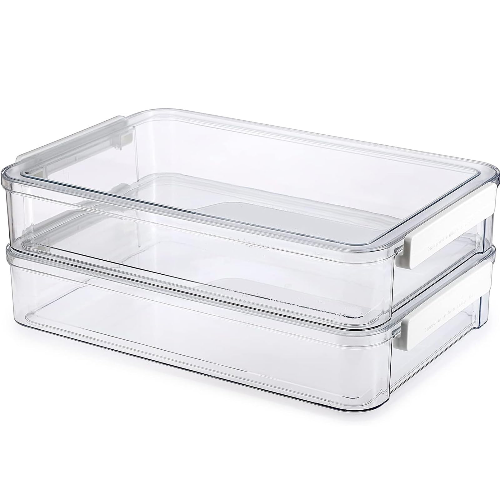 THE WHITE SHOP 2 Pcs File Storage Box, Durable Large Capacity Plastic File Organizer With Snap-Tight Latches Stackable Portable Document Holder For Office Students and Educators