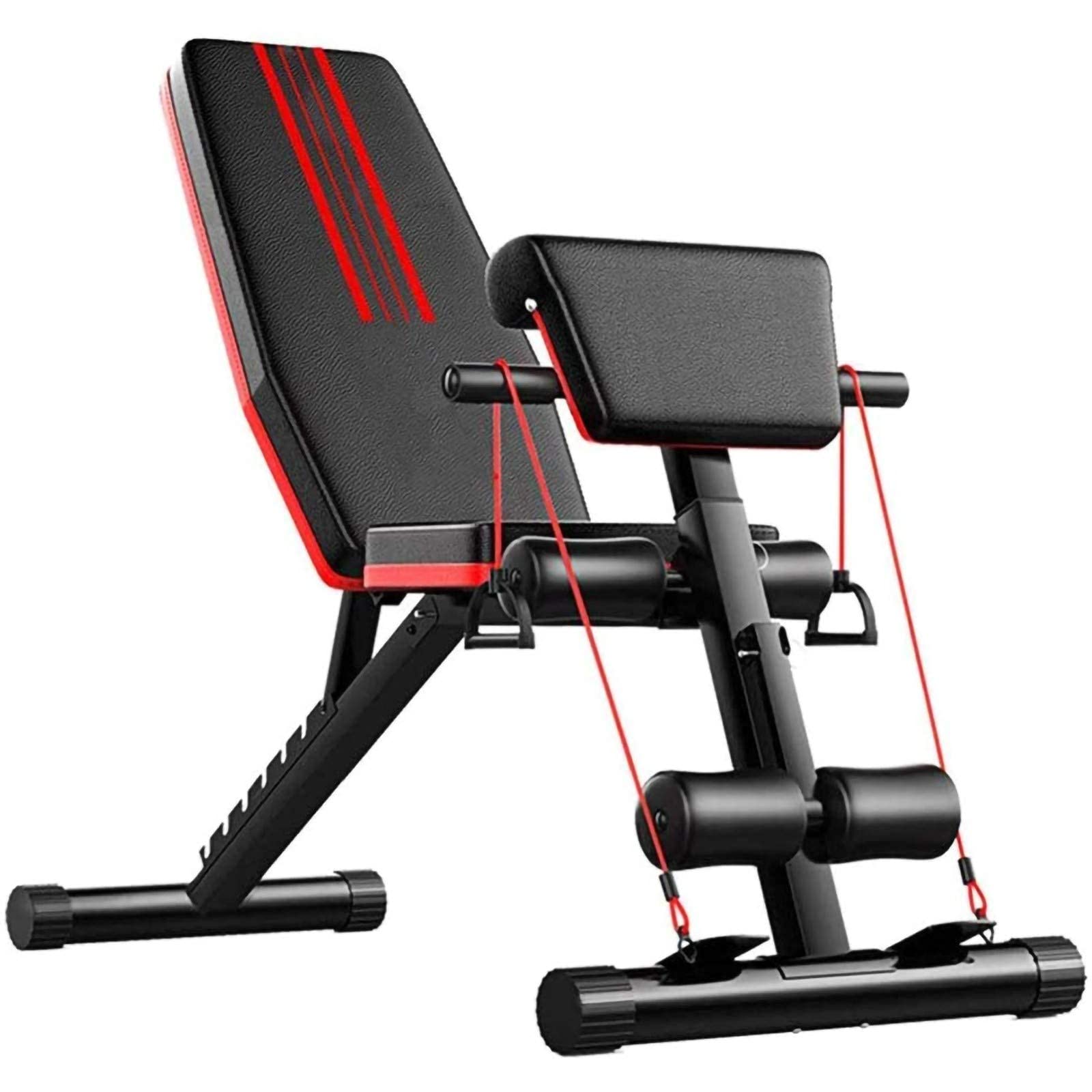 SaryEdge Folding Dumbbell Stool,Sit Up Abdominal Bench,Flat Exercise Workout Bench,Adjustable Foldable Weight Bench,Home Fitness Equipment for Dumbbell Exercise,for Men and Women,