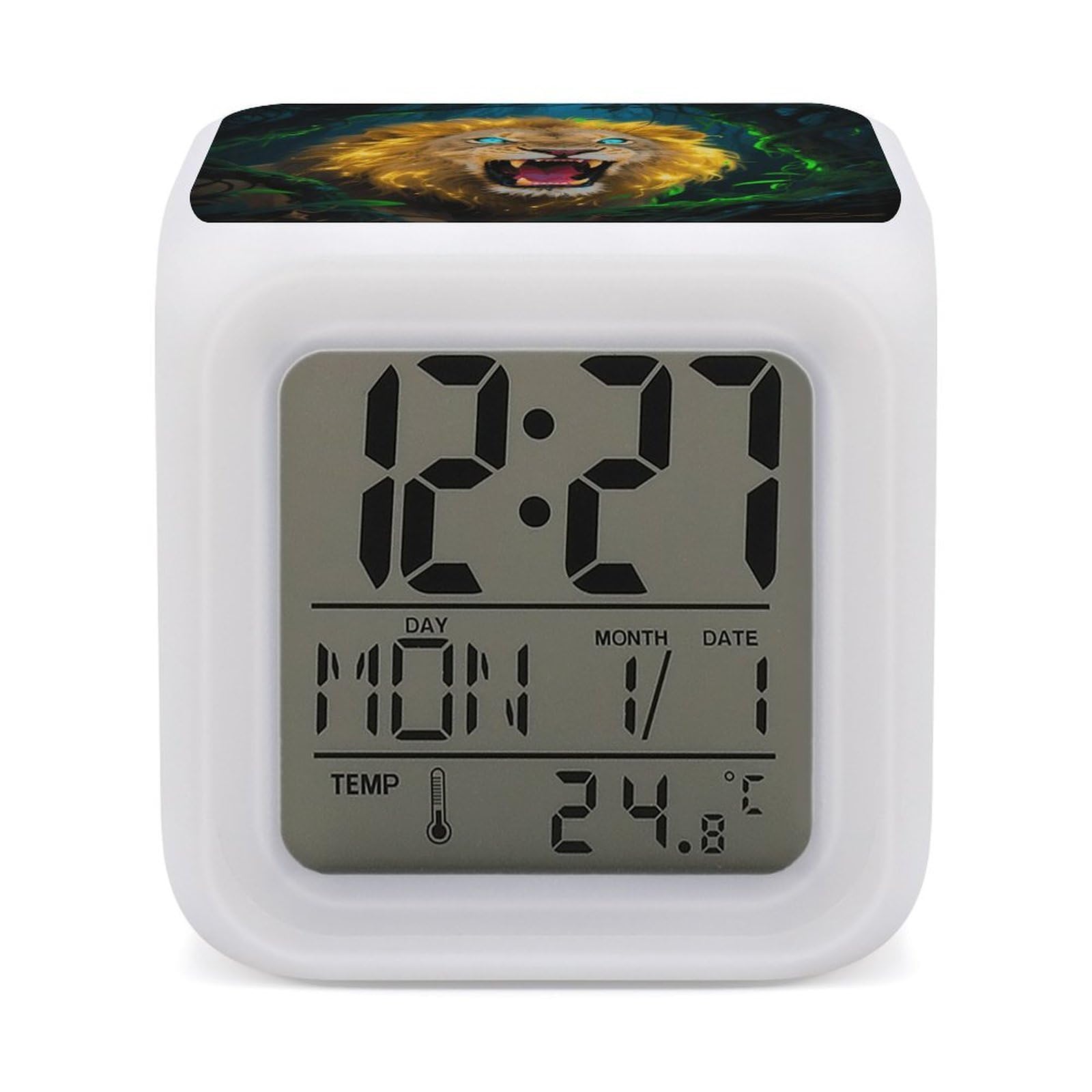 Reloj despertador fuerte para personas que duermen profundamente con termómetro digital led
