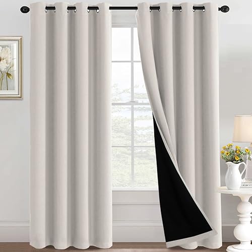 H.VERSAILTEX Cortinas 100% de opacidad para dormitorio, con aislamiento térmico, cortinas opacas completas para sala de estar, cortinas de ventana