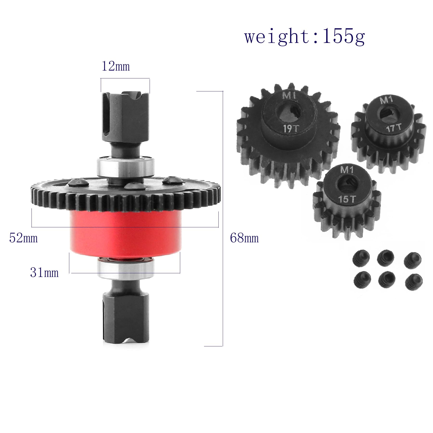 Amazon.com: Center Diff Set 50T with 15T 17T 19T Pinion Gears #45