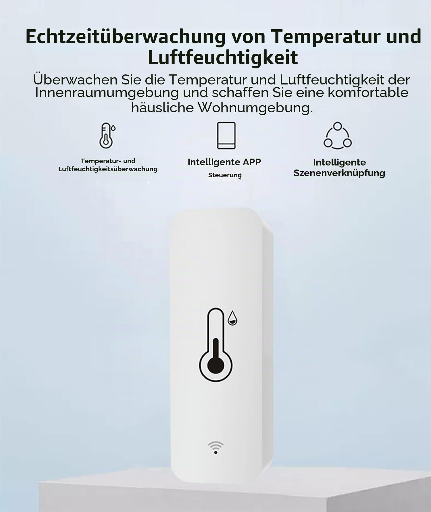 SENCKIT WiFi-Feuchtigkeits- und Temperaturmonitor, intelligentes Hygrometer-Thermometer für Fernüberwachung und Alarm, hochpräzises Innenthermometer mit TUYA-App, kompatibel mit Alexa (4 Stück)