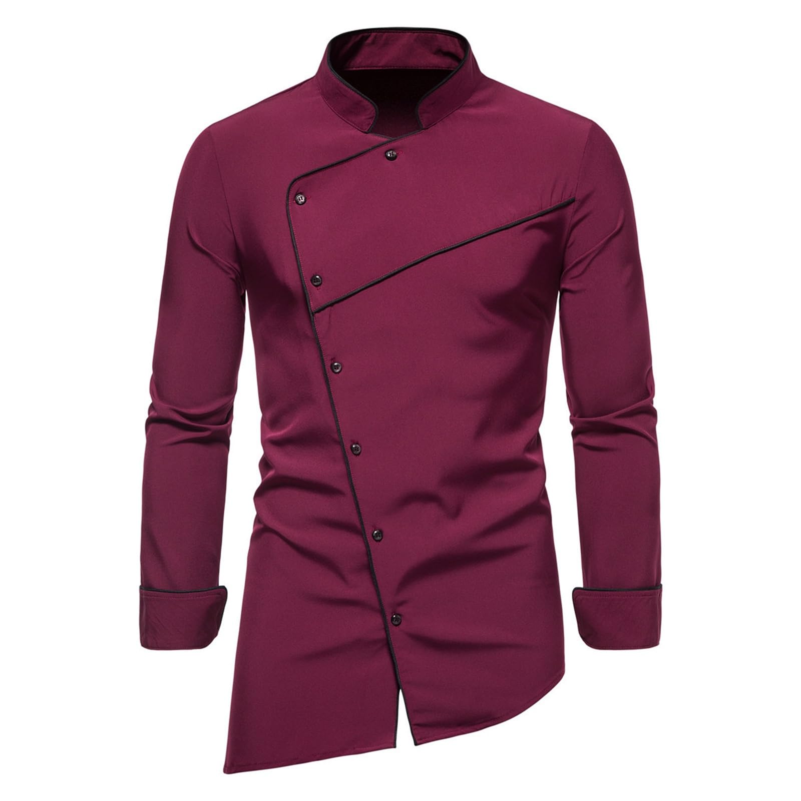 Set uniforme da cucina da uomo con colletto alto, giacca da chef, set con pantaloni da cucina, giacca da cucina, hotel cafe, abbigliamento da lavoro, camicette uniformi, camicia a maniche