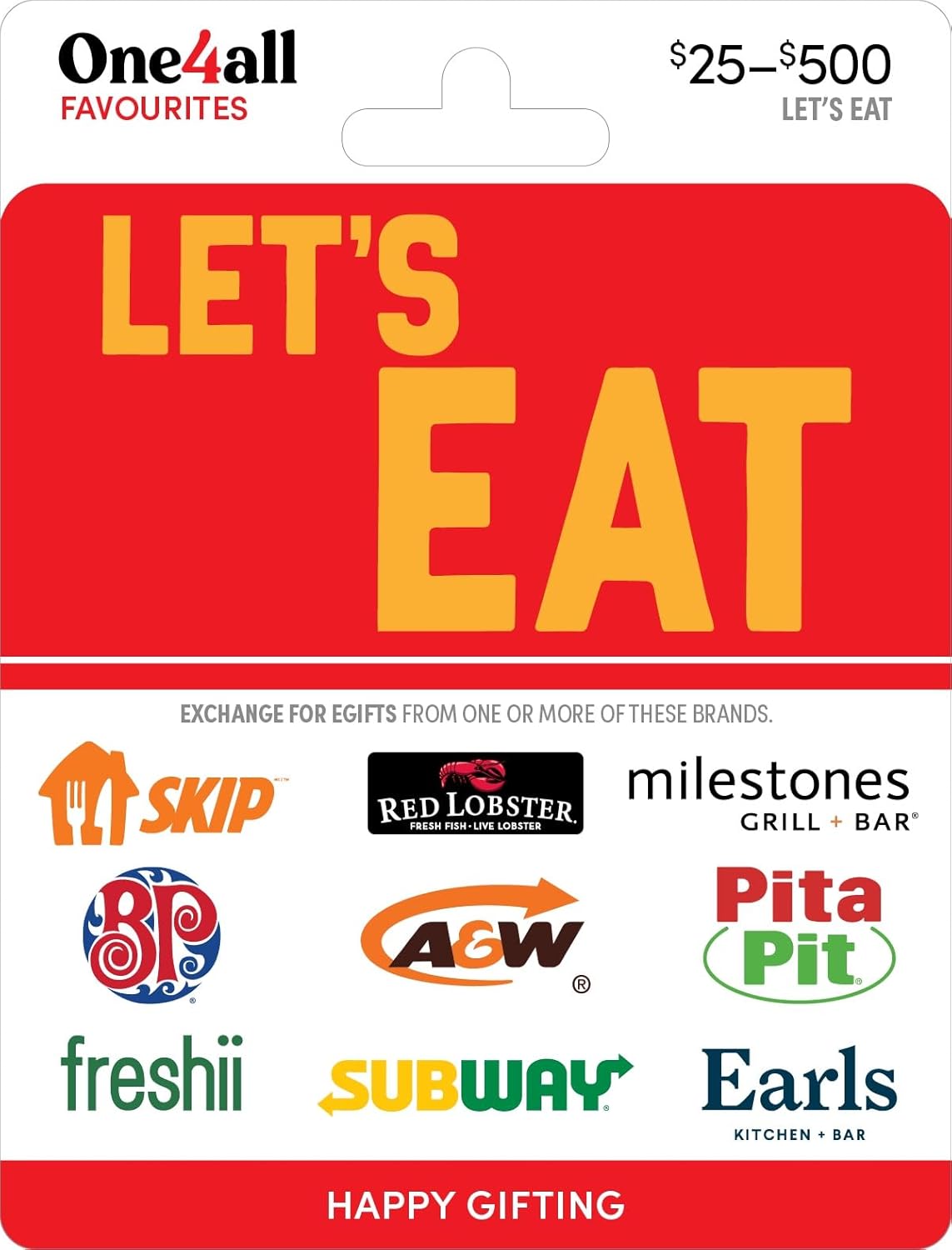 Multi-Brand Choice Cards Let's Eat Physical Gift Card - $50