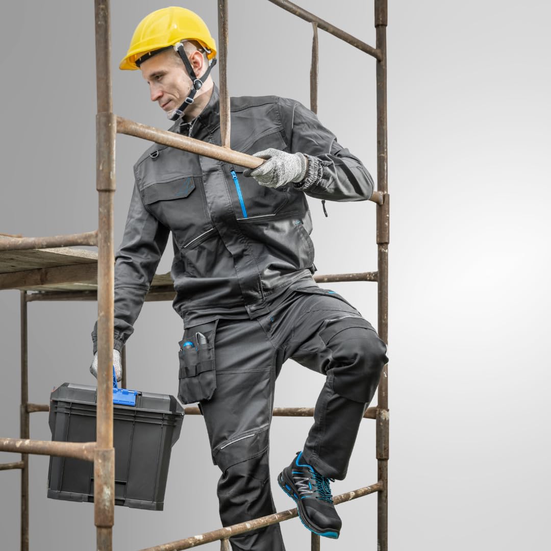 Högert Technik - WURNITZ Elastische Schutzhose Dunkelgrau | Professionelle WURNITZ Herren Schutzhosen | Arbeitshose Herren Arbeitshose mit Kniepolstertaschen Langlebig und komfortabel